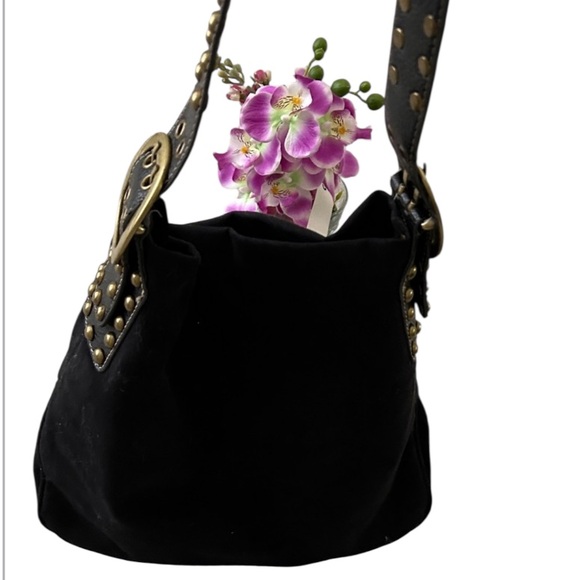 Pritzi Black Hobo Bag with Gold Accents studded - Picture 1 of 14